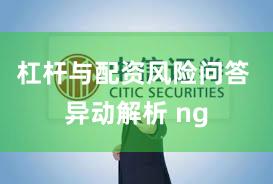 杠杆与配资风险问答 异动解析 ng